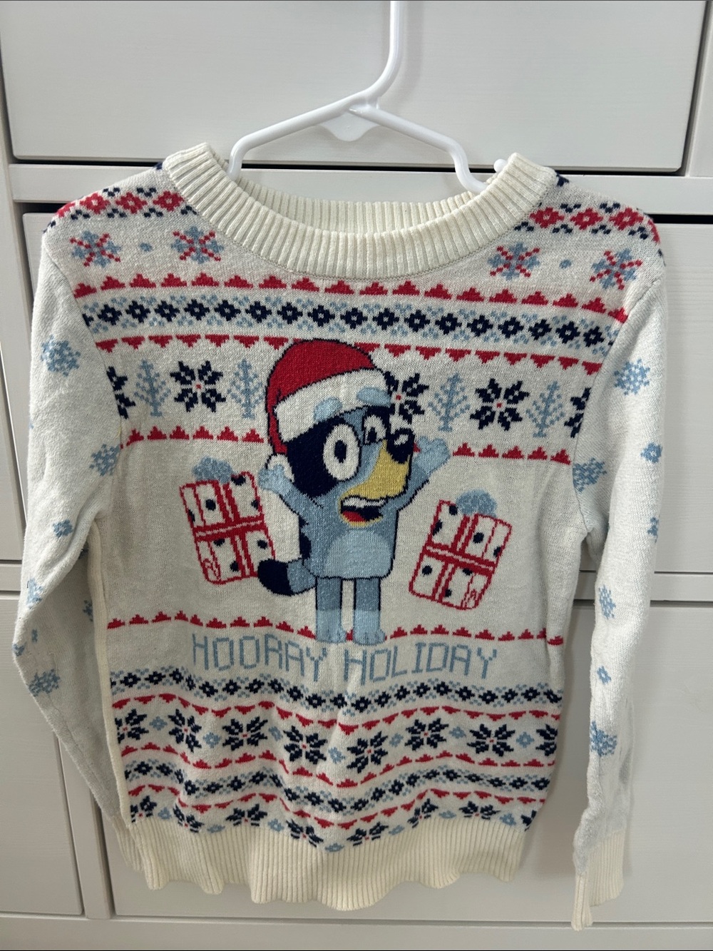 Bluey- Holiday Graphic Sweater with Festive Blue Character